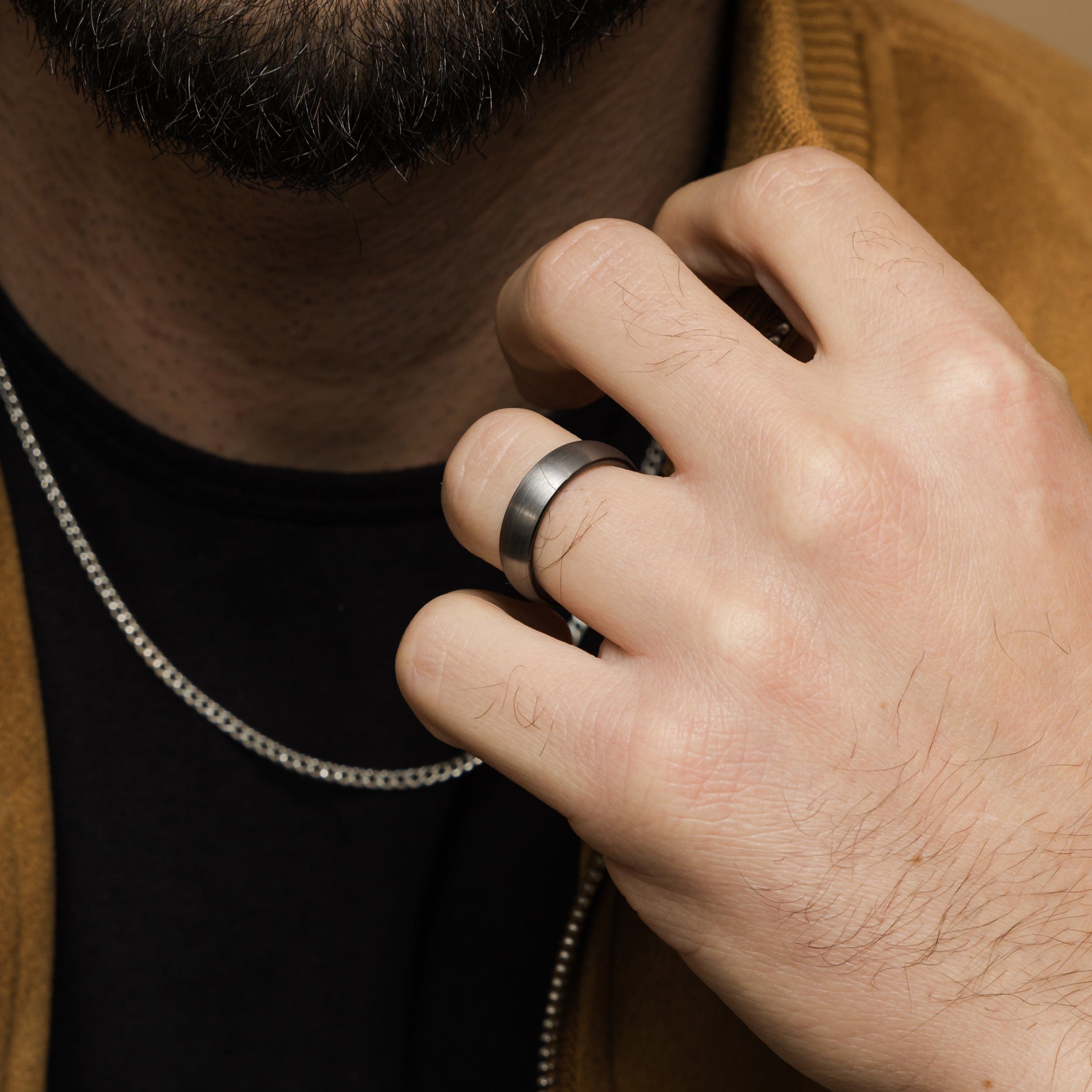 Tungsten Brushed Band Ring – Sleek & Durable