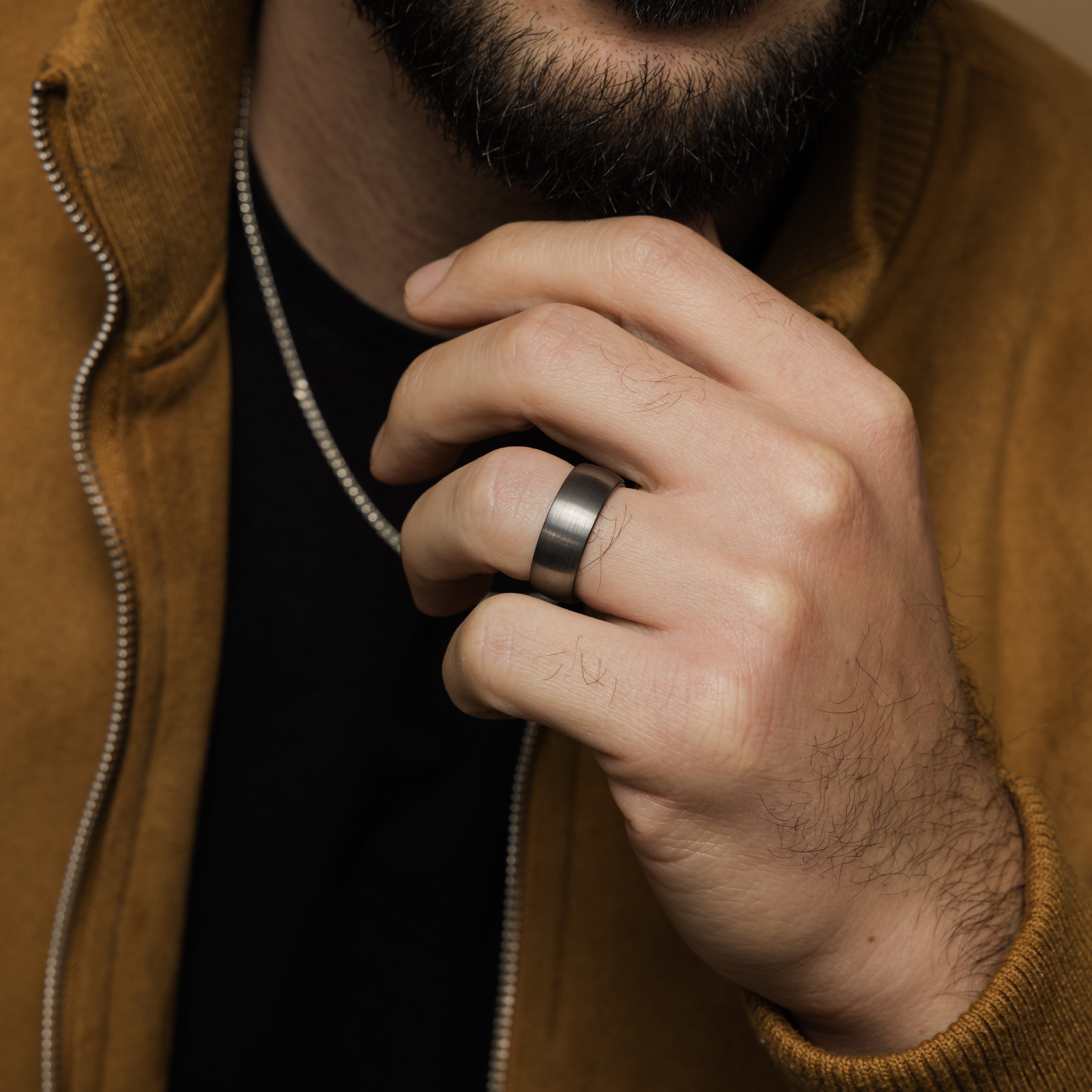 Tungsten Brushed Band Ring – Sleek & Durable
