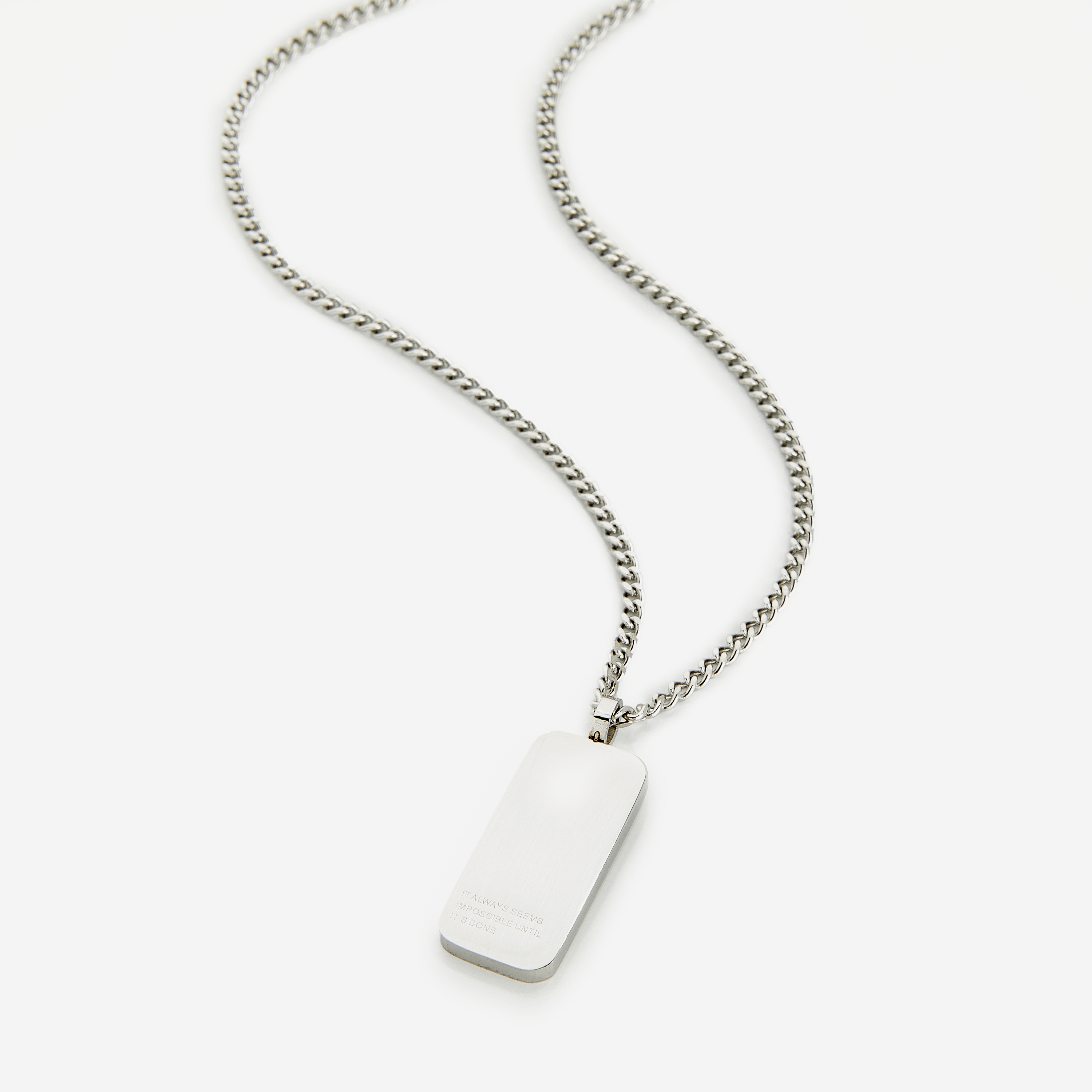Motivational Tag Necklace - Impossible Until Done