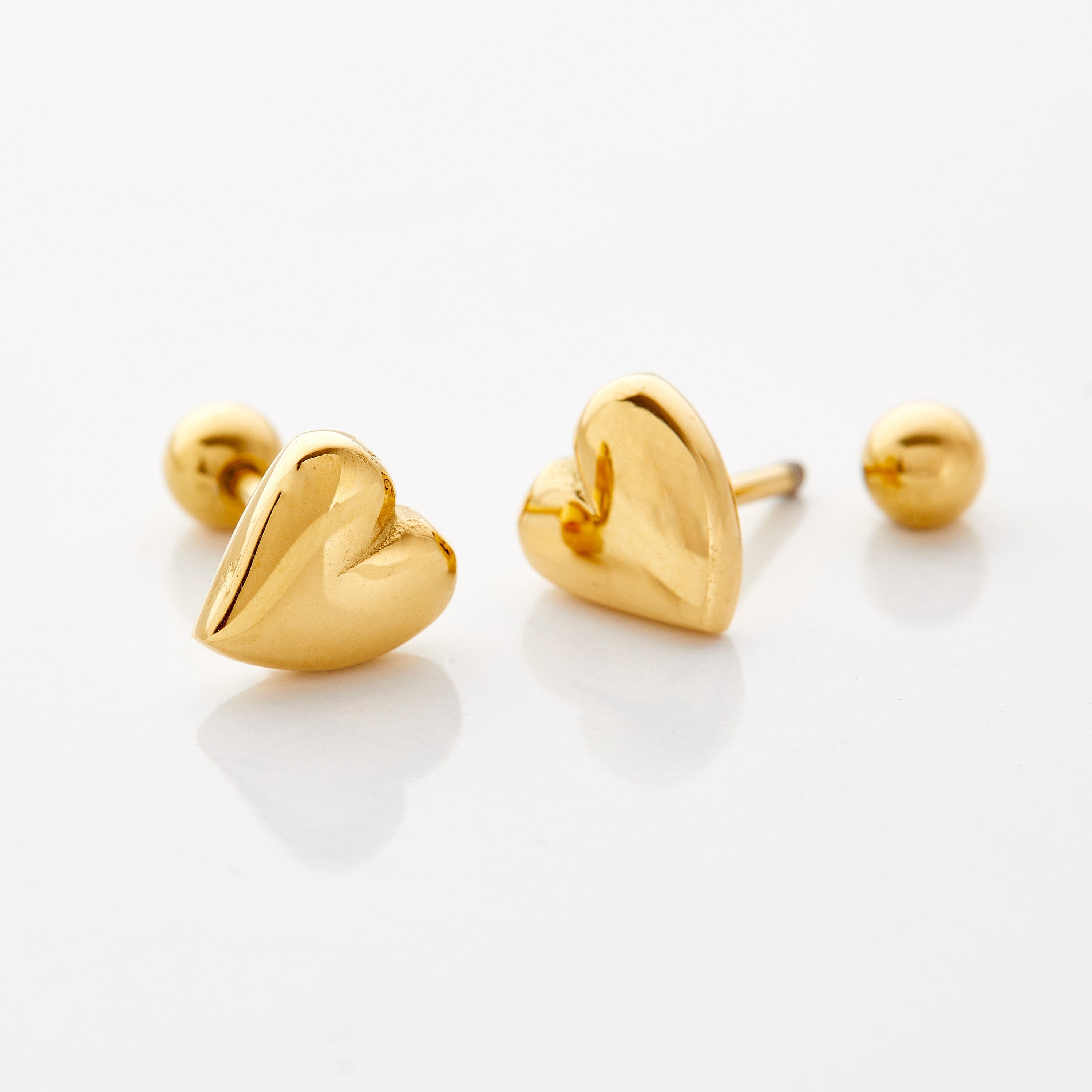 Girls' Heart Stud Earrings – Minimalist Style