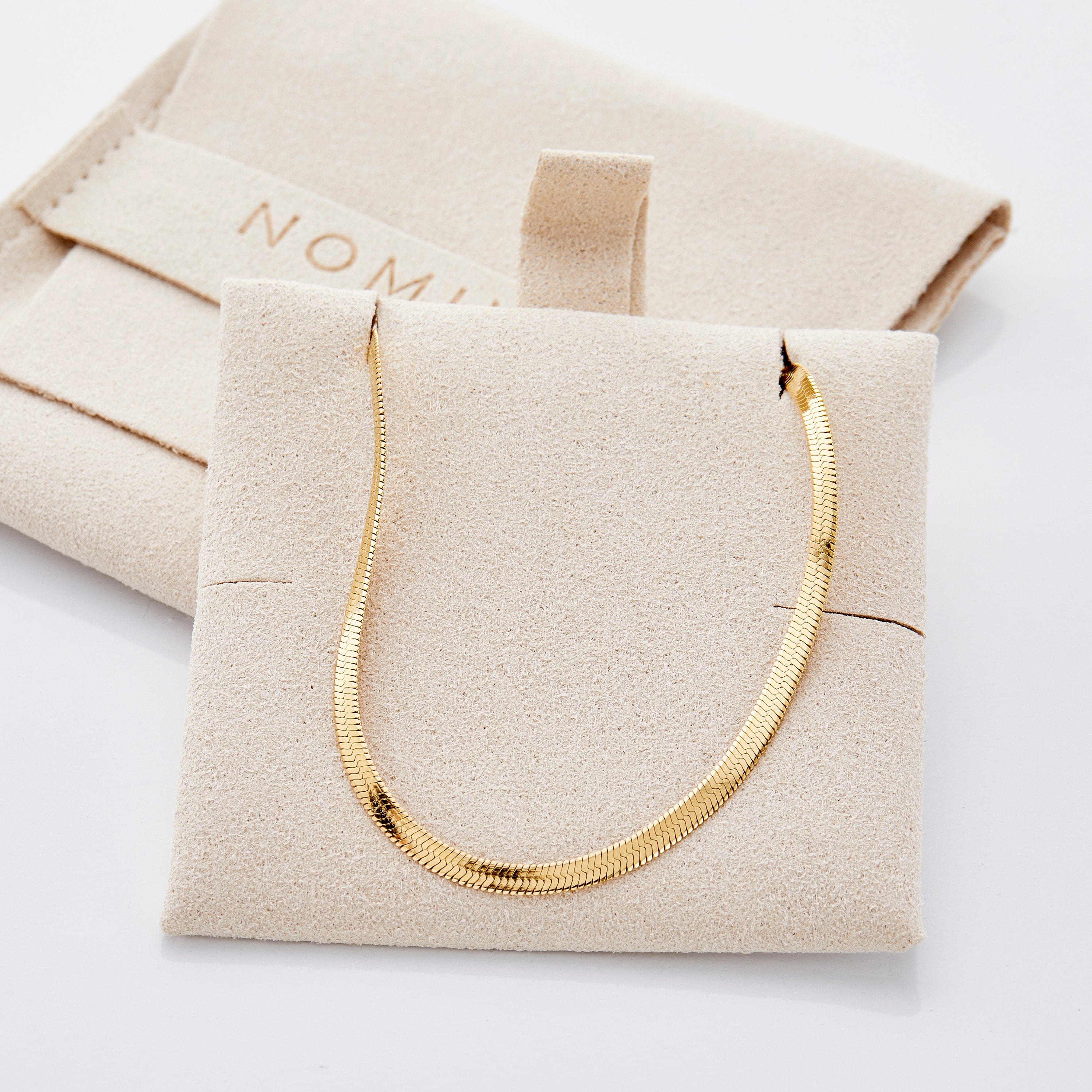 Girls' Herringbone Chain Necklace – Trendy & Stylish