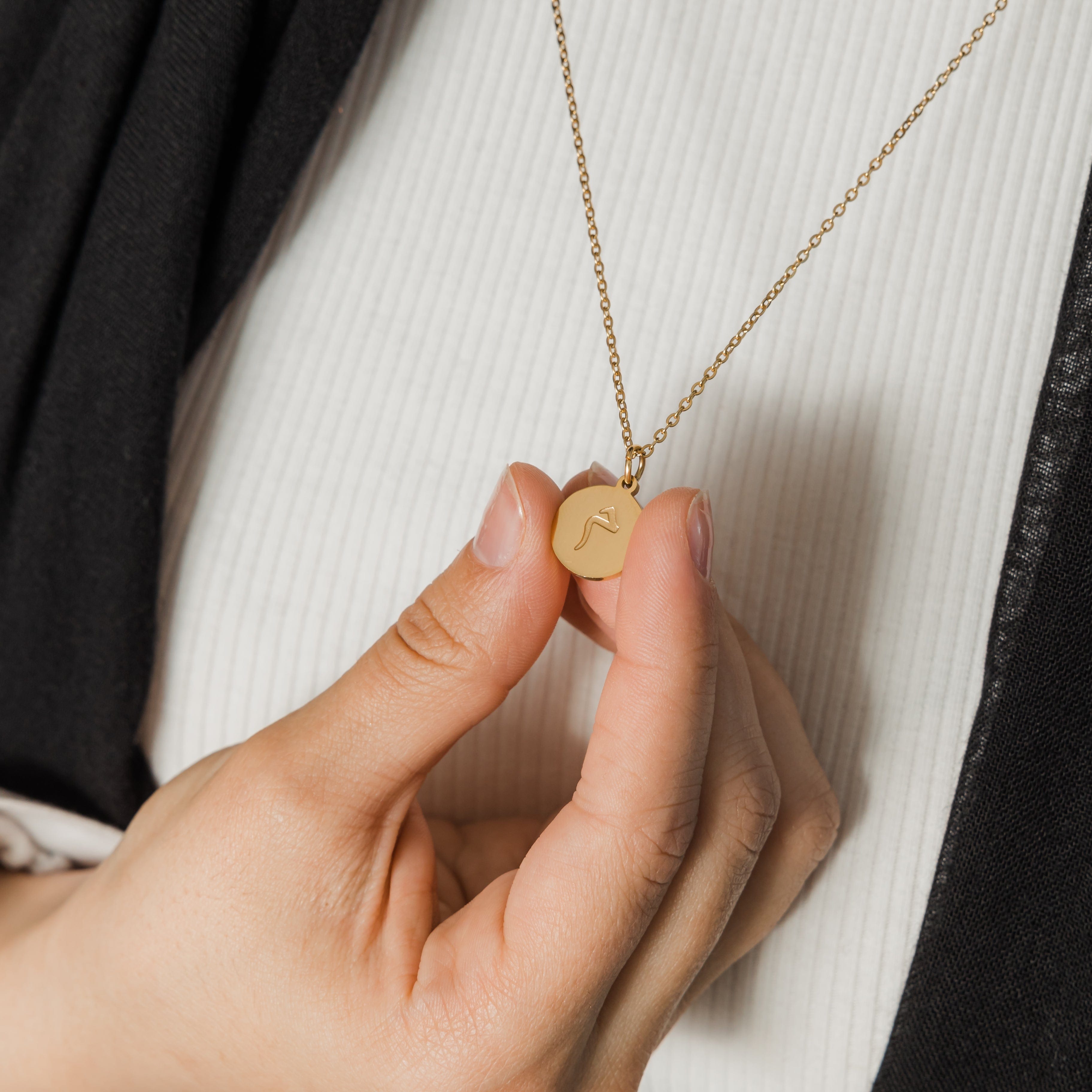 Elegant Arabic Initial Necklace