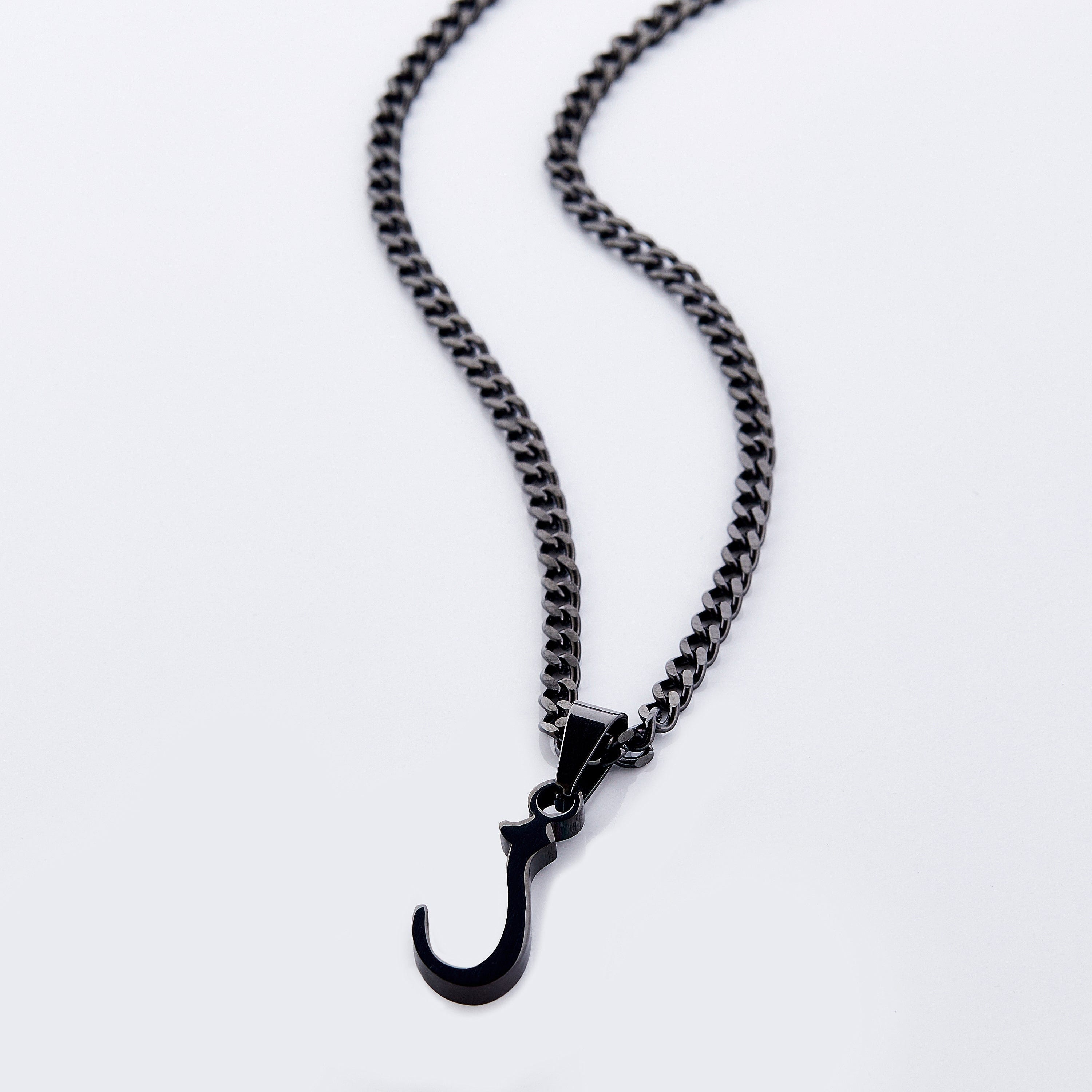 Arabic Letter Pendant Necklace for Men