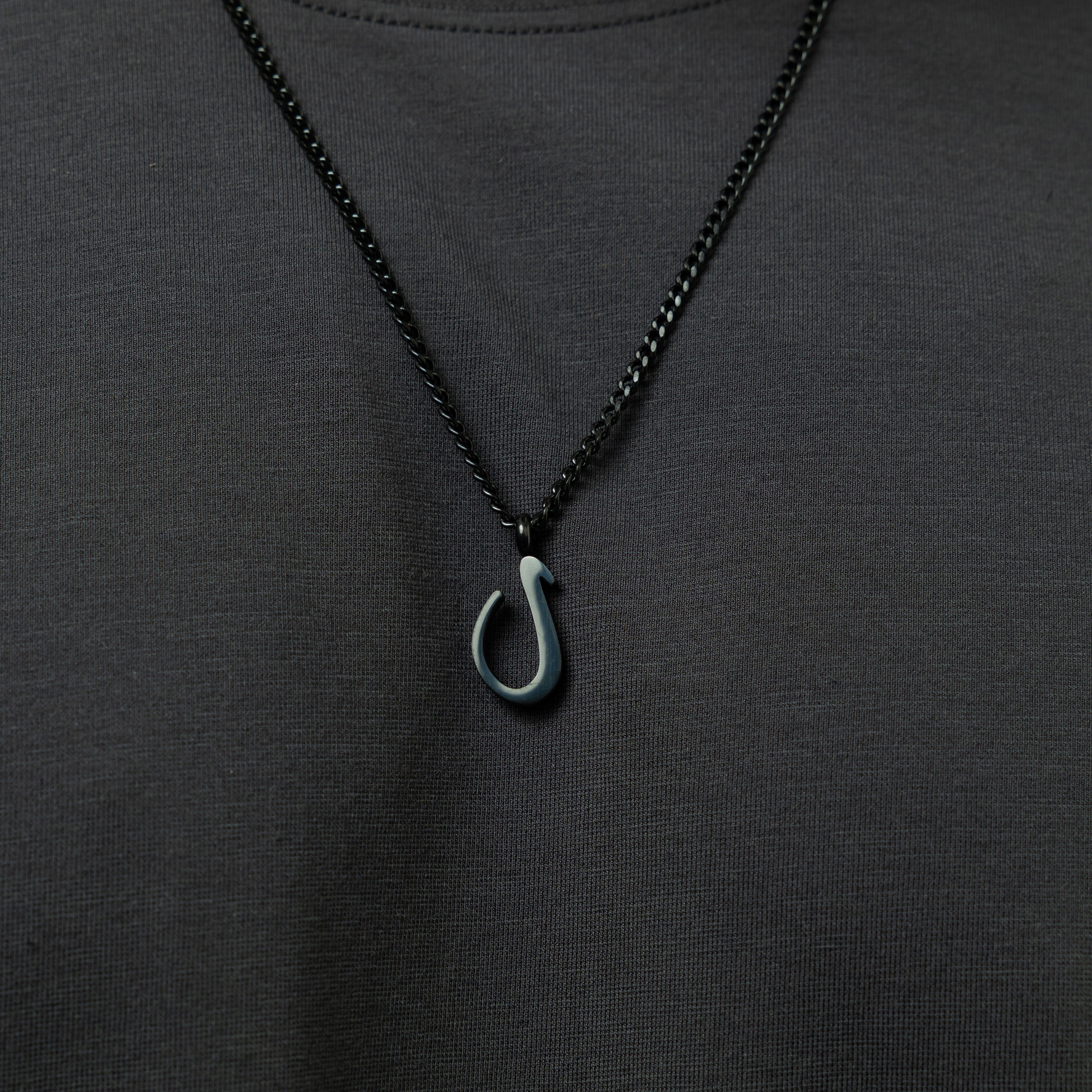 Arabic Letter Pendant Necklace for Men