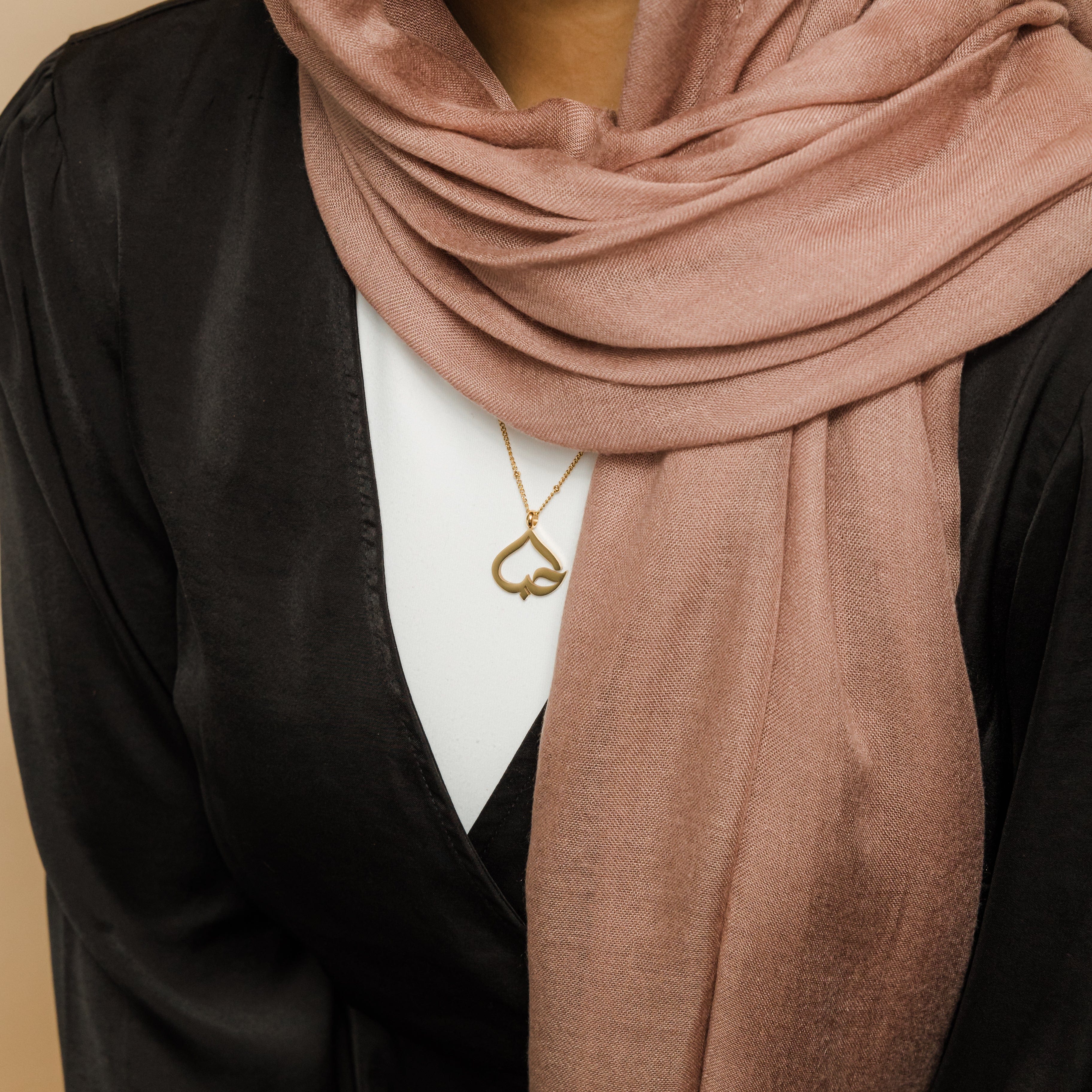 Elegant Heart Calligraphy Pendant Necklace