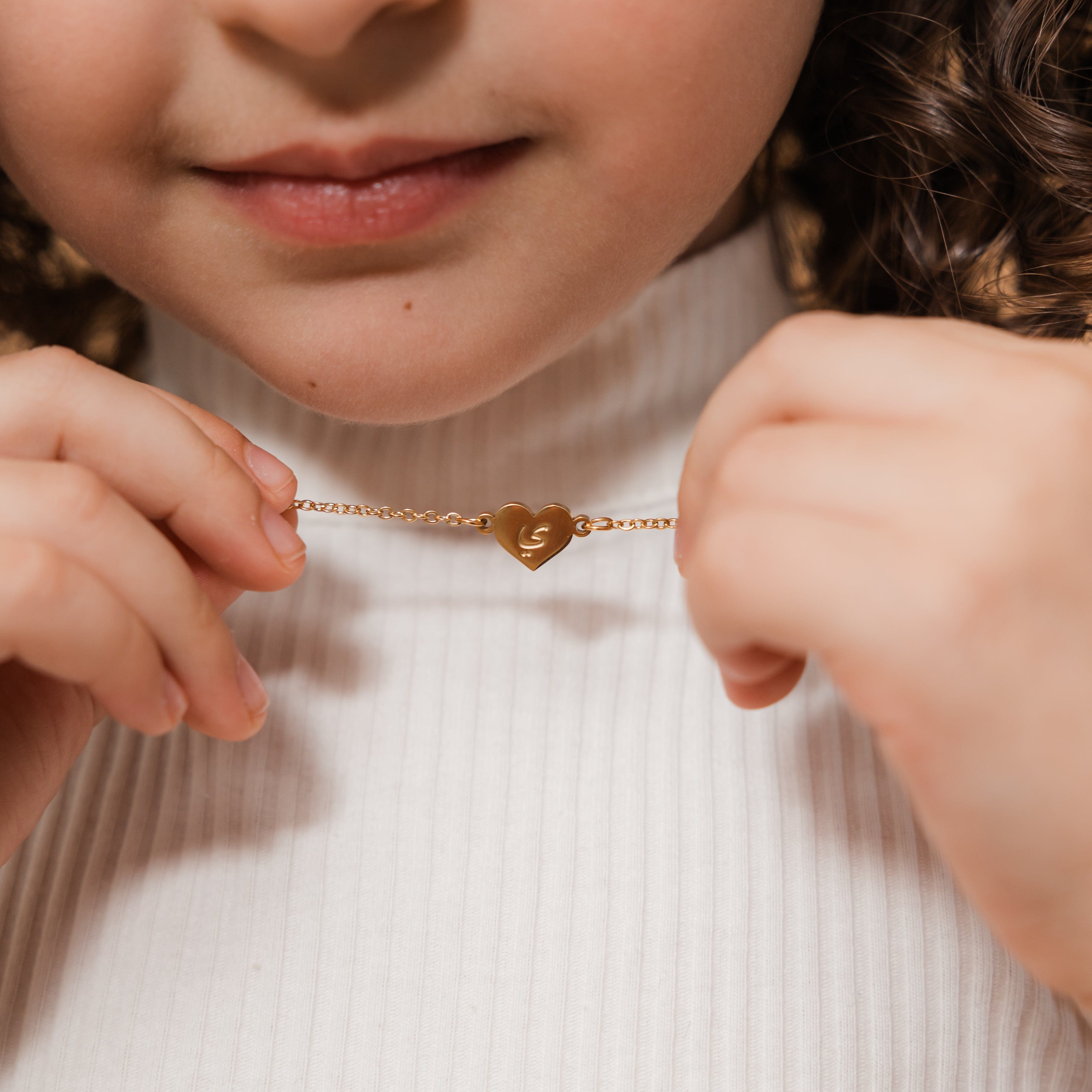 Arabic Heart Pendant Necklace for Girls