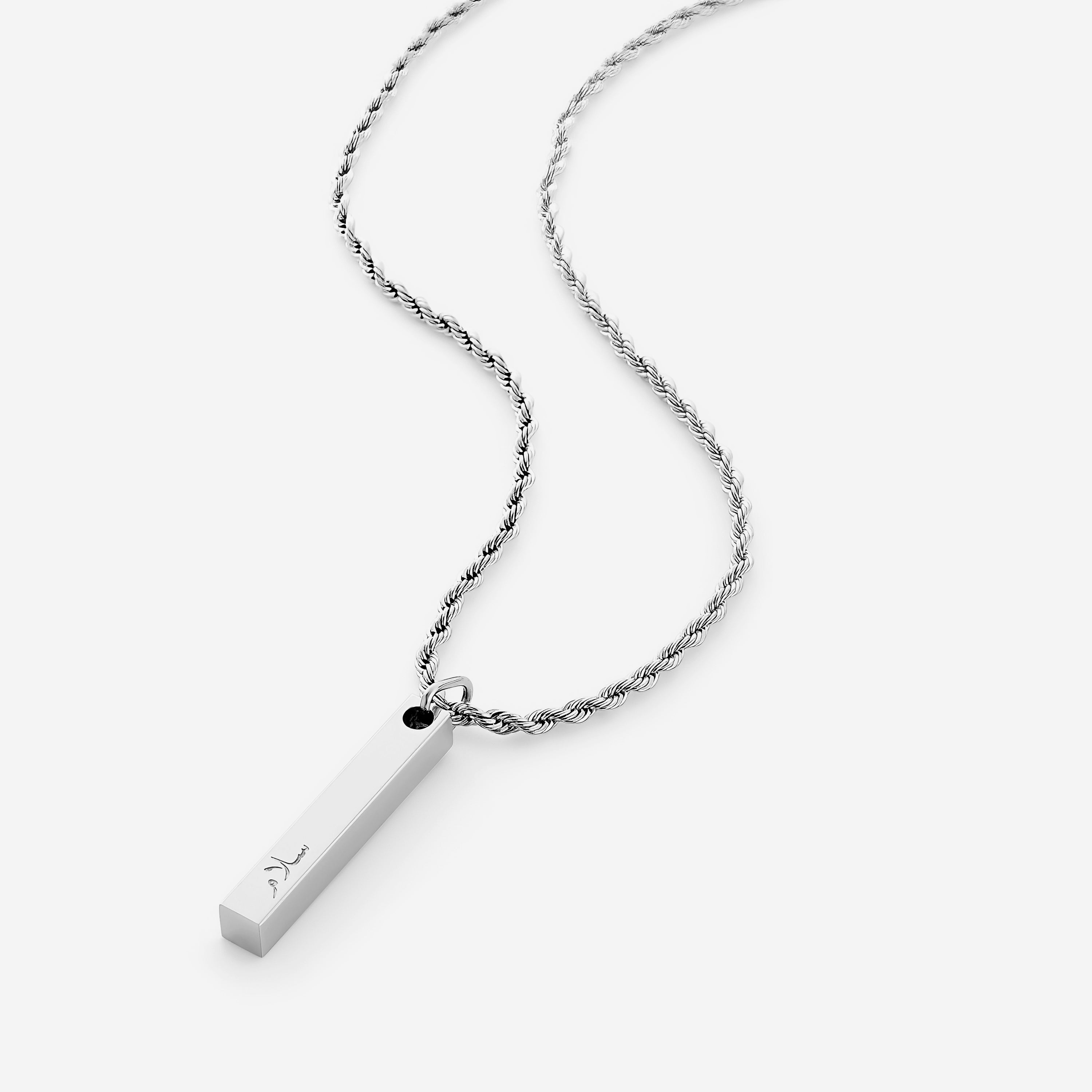 Men's Peace Bar Necklace – Minimalist Pendant