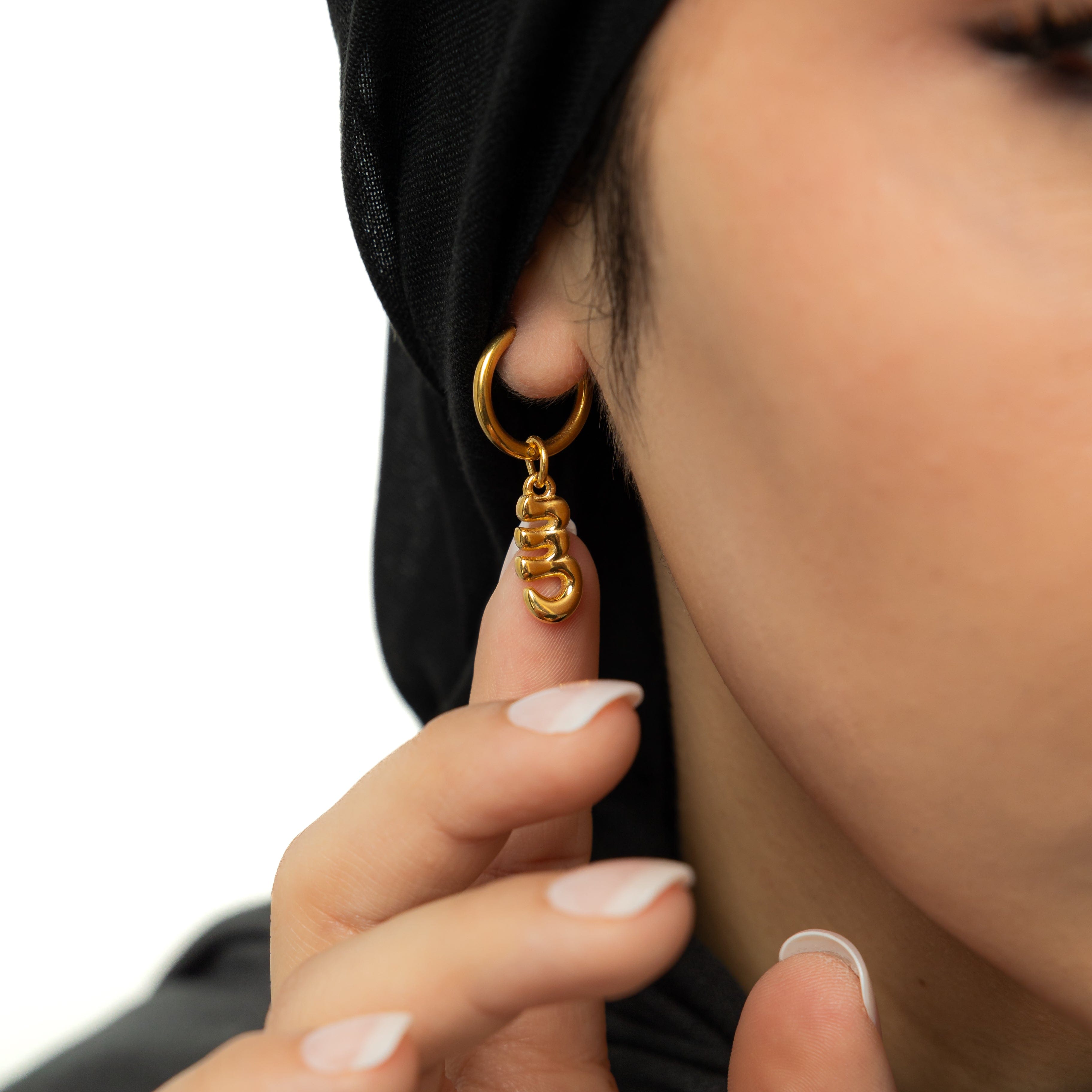Stylish Arabic Letter Dangle Earrings