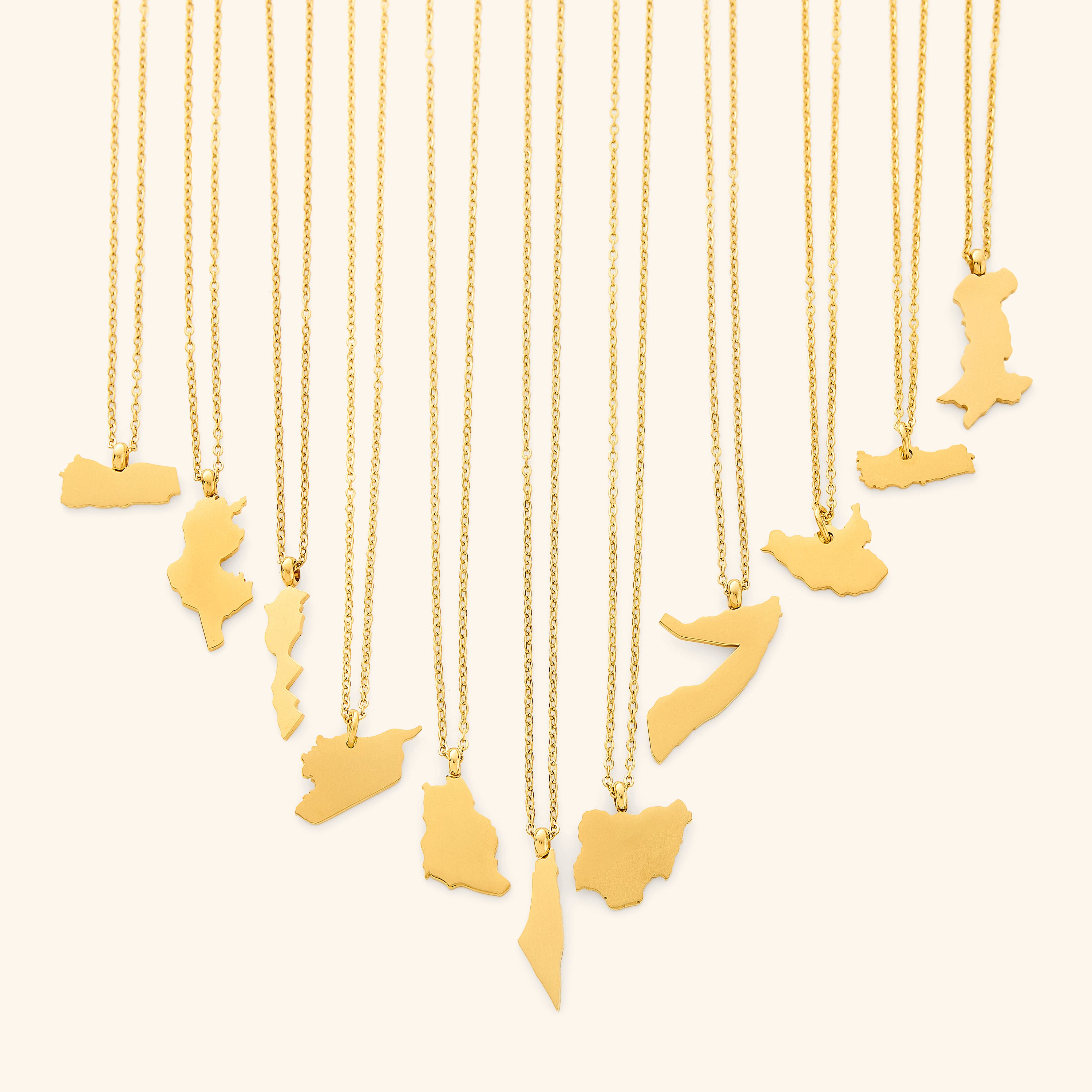 Women's Country Map Pendant Necklace