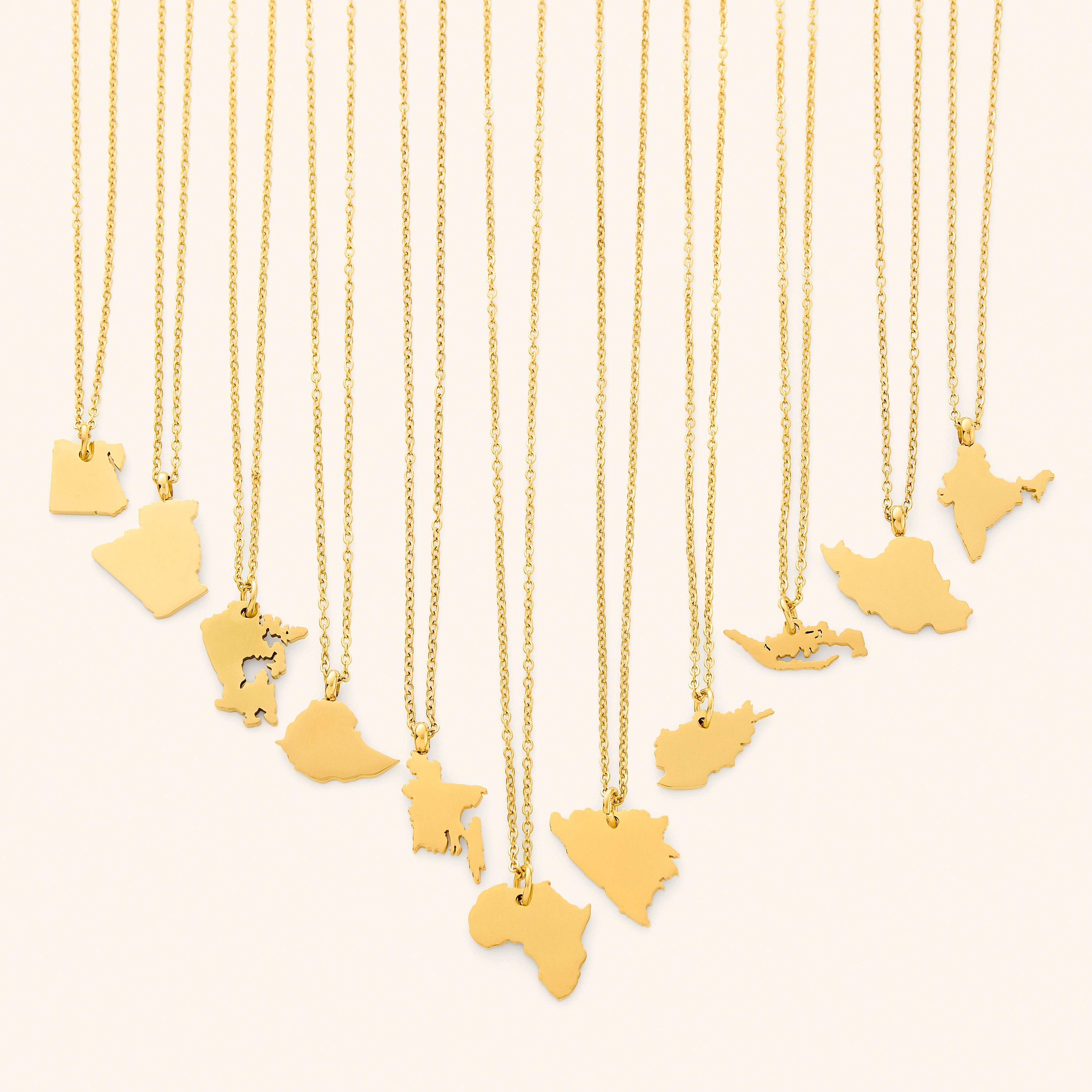 Women's Country Map Pendant Necklace